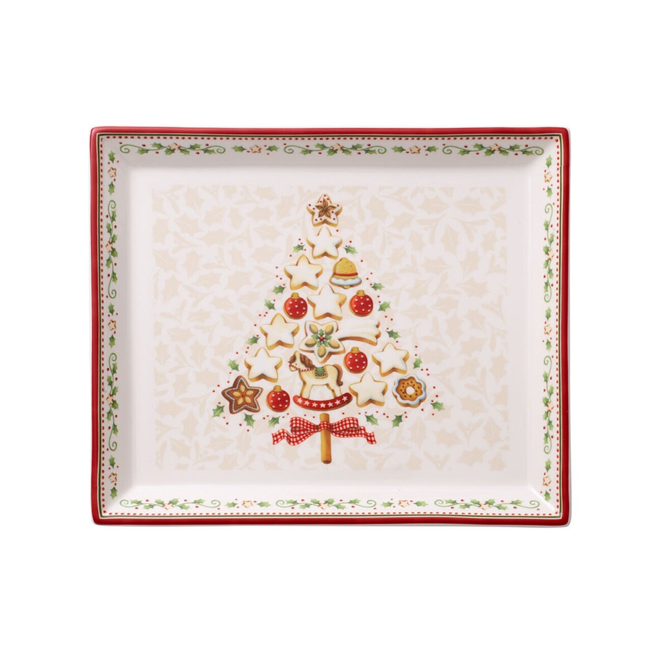 Platou pentru prajituri, Villeroy &amp; Boch, Winter Bakery Cake, 27 x 23 cm, portelan premium - imagine 7